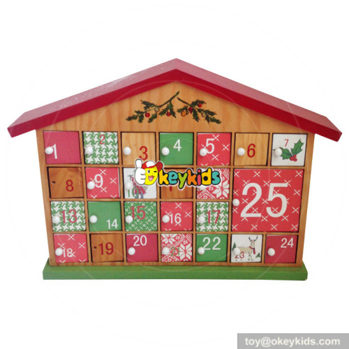 Top fashion kids Christmas gifts wooden house advent calendar W02A179