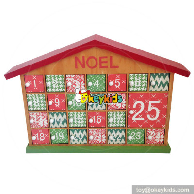 Top fashion kids Christmas surprise wooden advent house with 24 drawers W02A181