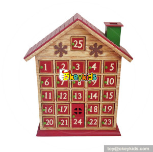 Top fashion kids surprise Christmas wooden house advent calendar W02A183