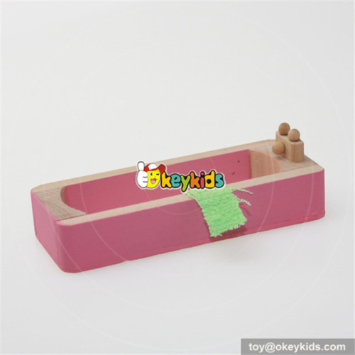 Best wooden miniature bathroom accessories dollhouse furniture for kids W06B013