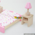 Best 6 pieces pink wooden miniature bedroom dolls house furniture for kids W06B015