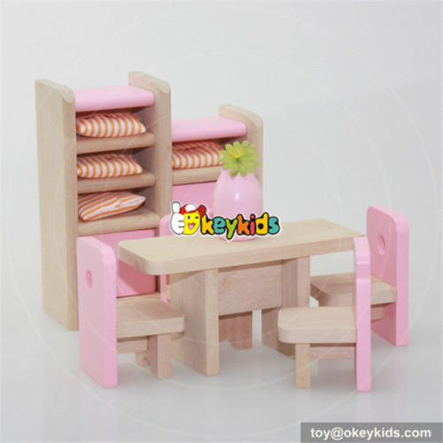 Best 8 pieces wooden miniature dinning room dolls house furniture for girls W06B014
