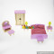 Best children miniature living room wooden dolls house furniture for kids W06B026
