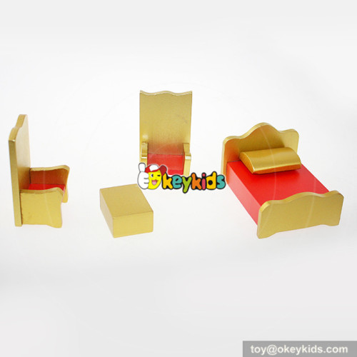 Best babies miniature living room wooden dolls house furniture for children W06B027