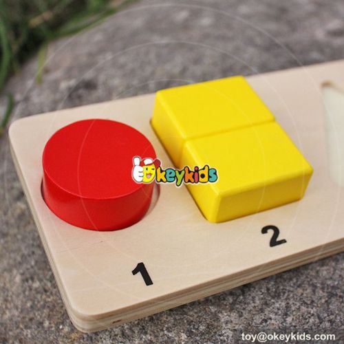 2017 wholesale cheap children wooden geometric shape puzzle toy W14A160