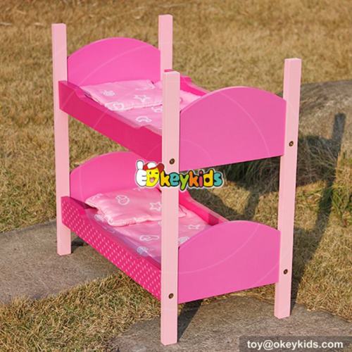 Best design lovely pink kids play wooden 18 inch doll furniture for sale W06B024