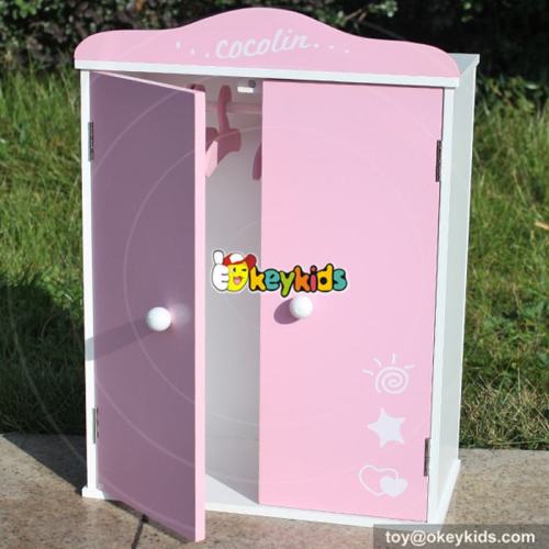 Best baby doll miniature toy wooden toy doll wardrobe for sale W06B041
