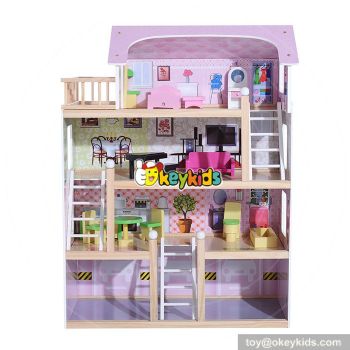 Best design children diy multi-Level wooden miniature dollhouse for your child W06A238