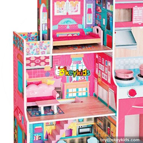 10 Best multi-function wooden diy girls dollhouse and kitchen toy for sale W06A242