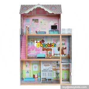 Okeykids 10 Best handmade large wooden girls toy miniature house for sale W06A247