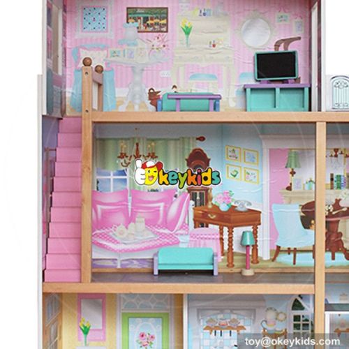 Okeykids 10 Best handmade large wooden girls toy miniature house for sale W06A247