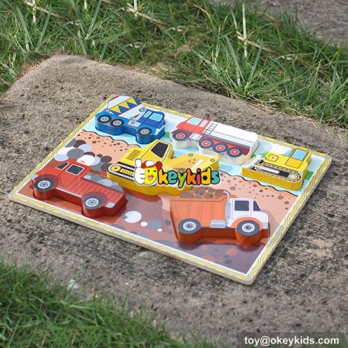 wholesale best car puzzle for toddlers shape learning wooden car puzzle for toddlers W14D020