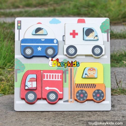wholesale best car shaped wooden toddler puzzles W14D022