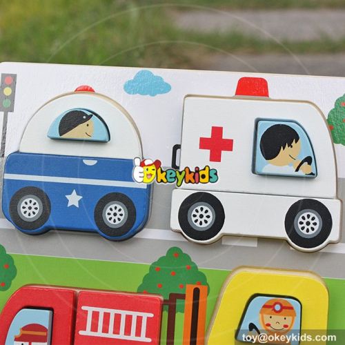 wholesale best car shaped wooden toddler puzzles W14D022