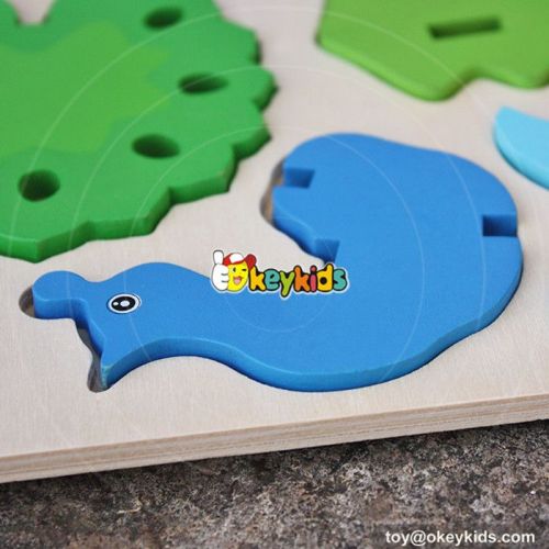 wholesale diy peacock wooden animal puzzles for kids funny wooden animal puzzles for kids W14G040