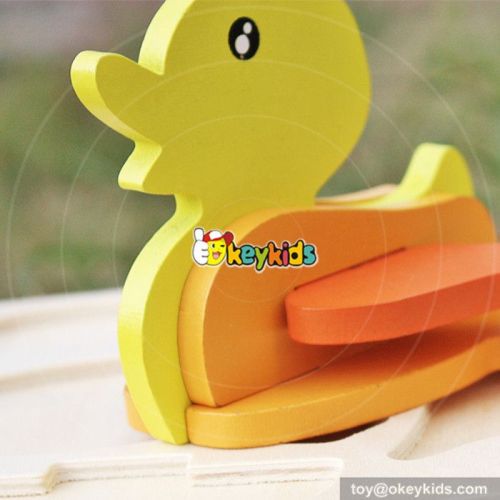wholesale baby diy yellow duck toy wooden jigsaw puzzle animals new design kids jigsaw puzzle animals W14G043