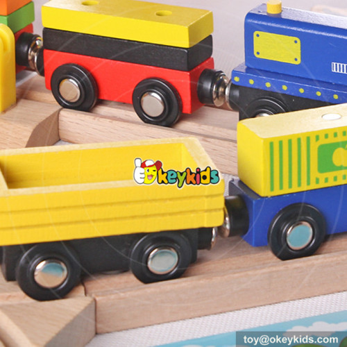 10 Best children funny railway toys wooden train set for sale W04C066