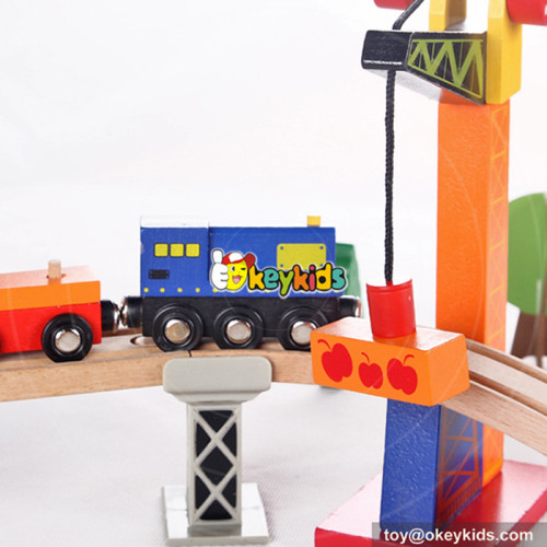 10 Best children funny railway toys wooden train set for sale W04C066