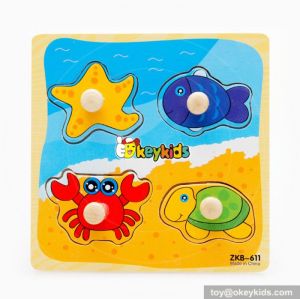 wholesale new products baby wooden knob puzzle educational kids wooden knob puzzle W14M117