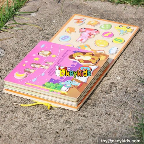 wholesale baby wooden jigsaw puzzle book fashion kids wooden jigsaw puzzle book W14H002