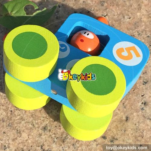Most popular kids cartoon car toys wooden toys for sale W04A201
