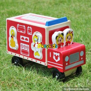 Top fashion cartoon wooden disney toy cars for kids W04A287