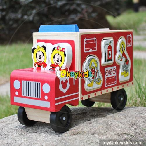 Top fashion cartoon wooden disney toy cars for kids W04A287