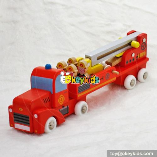 Top 10 funny kids wooden fire truck toy for sale W04A288