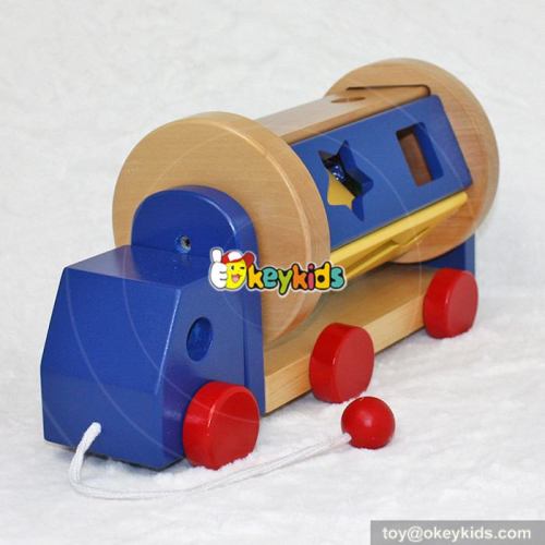 Top fashion kids cartoon cars with blocks wooden push toys W04A294