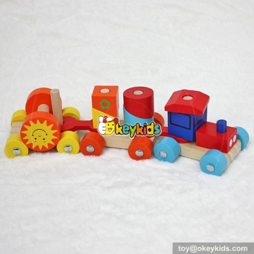 Best design classic wooden toddler toy stacking train for sale W04A295