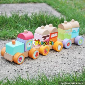 Okeykids Classic blocks toy wooden stacking train for toddlers W04A304