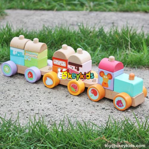 Okeykids Classic blocks toy wooden stacking train for toddlers W04A304