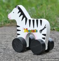 Best design toddlers car toys wooden wheels zebra toy W04A316