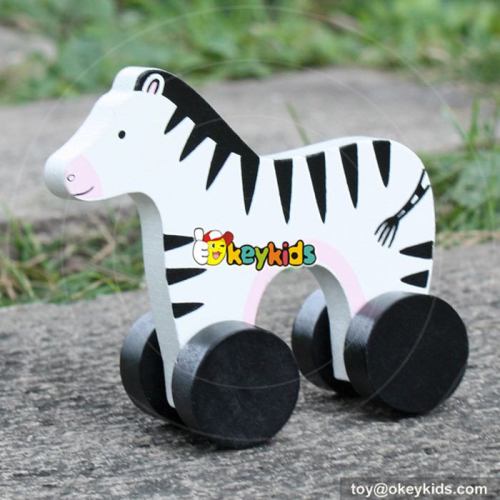 Best design toddlers car toys wooden wheels zebra toy W04A316