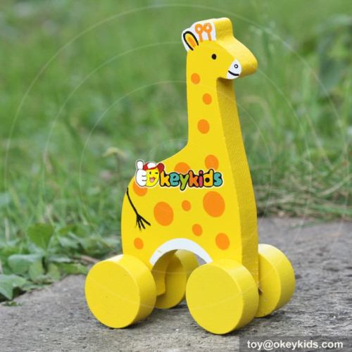 Best design cartoon toddlers car toys wooden giraffe toy W04A319