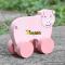 Best design baby cartoon pig toys wooden toy cars W04A321