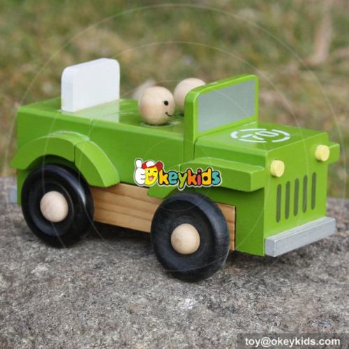 New design children funny wooden toy army trucks W04A326