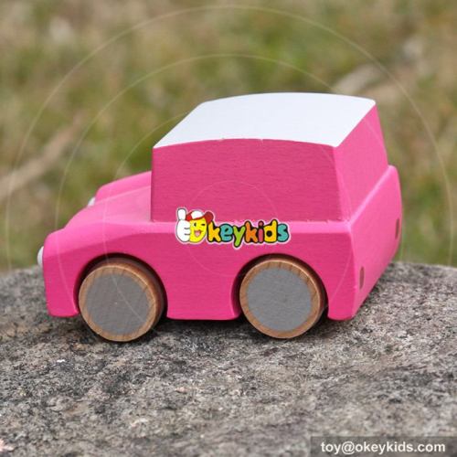 Best design funny mini wooden pull back toy cars for kids W04A328