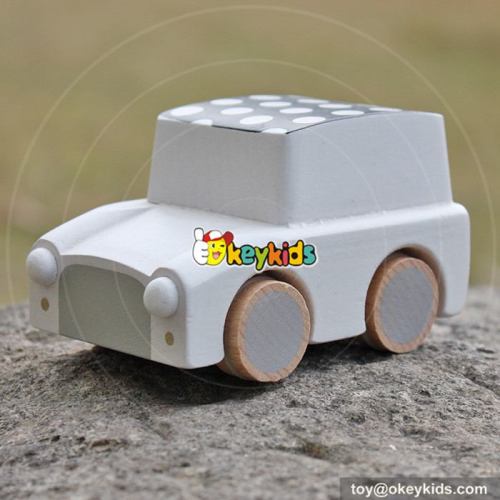 Best design children funny mini cars wooden pull back toys W04A329