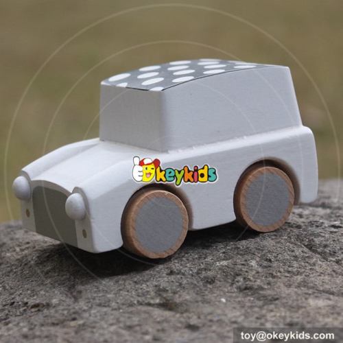 Best design children funny mini cars wooden pull back toys W04A329