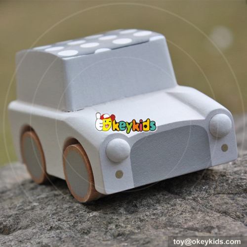 Best design children funny mini cars wooden pull back toys W04A329