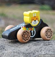 New design cartoon mini car toys wooden toys for toddlers W04A334