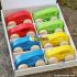 New design different colors cartoon small wooden cars for toddlers W04A341