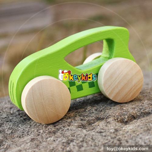 New design different colors cartoon small wooden cars for toddlers W04A341