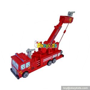 Best design cartoon mini wooden fire truck toy for children W04A301