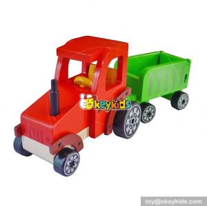Most popular cartoon mini toddlers wooden toy trucks for sale W04A306