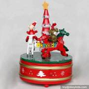 wholesale custom baby wooden Santa Claus Christmas music box W07B011B