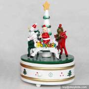 wholesale custom children wooden Santa Claus mr christmas music box W07B011C