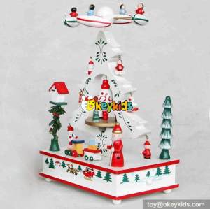 wholesale best kids gifts Santa Claus music box wooden christmas ornaments W07B013C