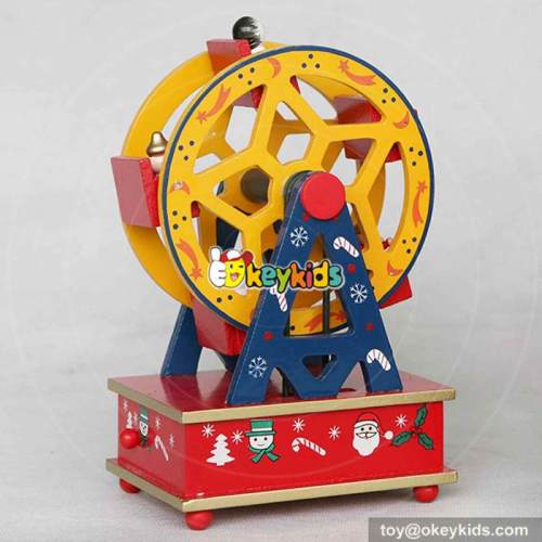 wholesale best design children Christmas gifts waterwheel shape wooden diy music box W07B015A